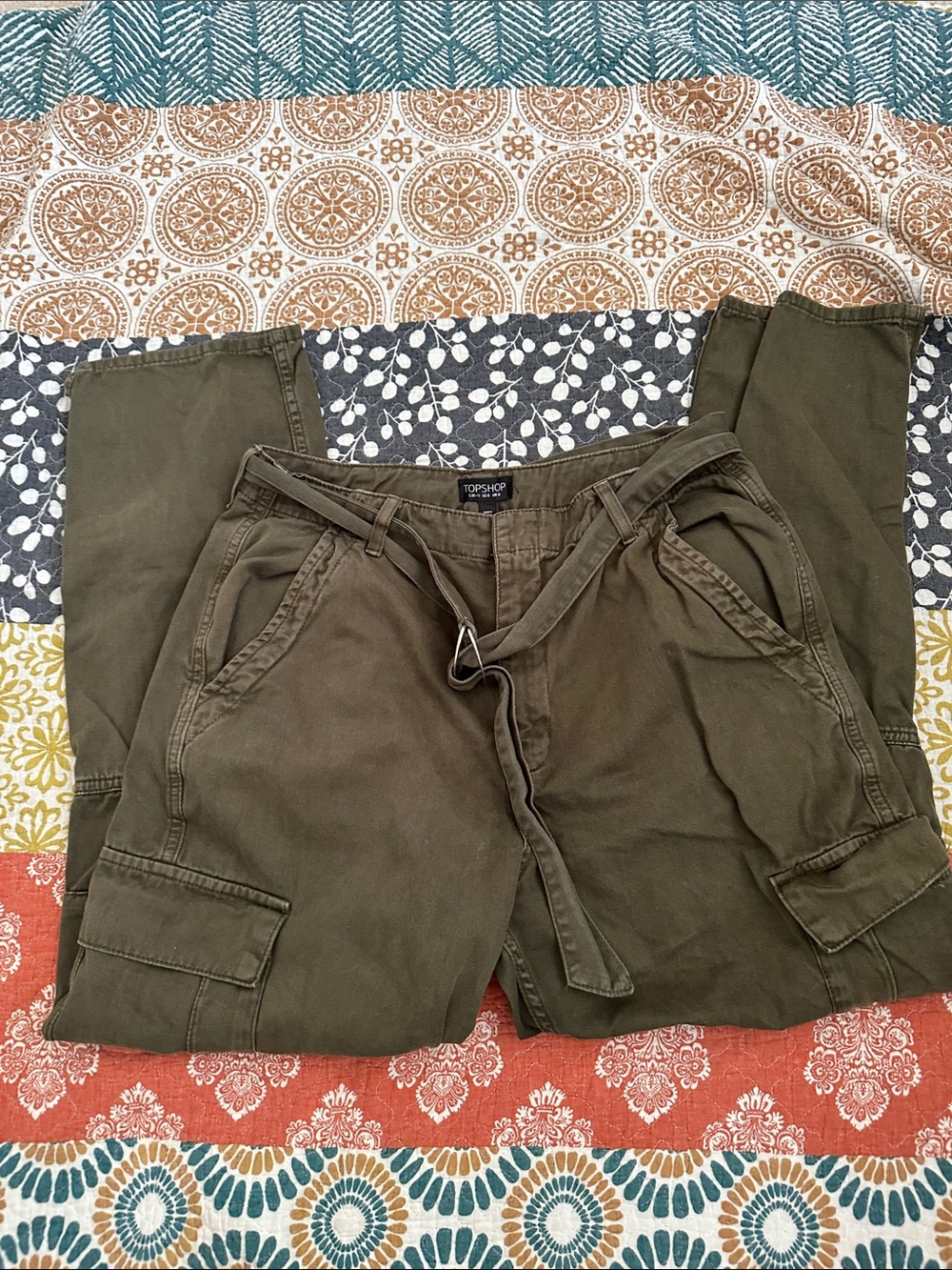 Topshop Women’s Olive Green Cargo Pants